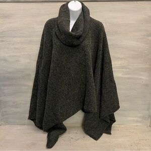 World Market Blue Gray Cowl Neck Pullover Poncho Sweater One Size GC